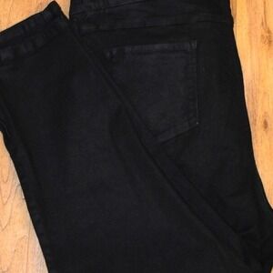 Universal Standard Meuse High Rise Resin Ankle Jeans 20 Black Ankle Zip Tapered